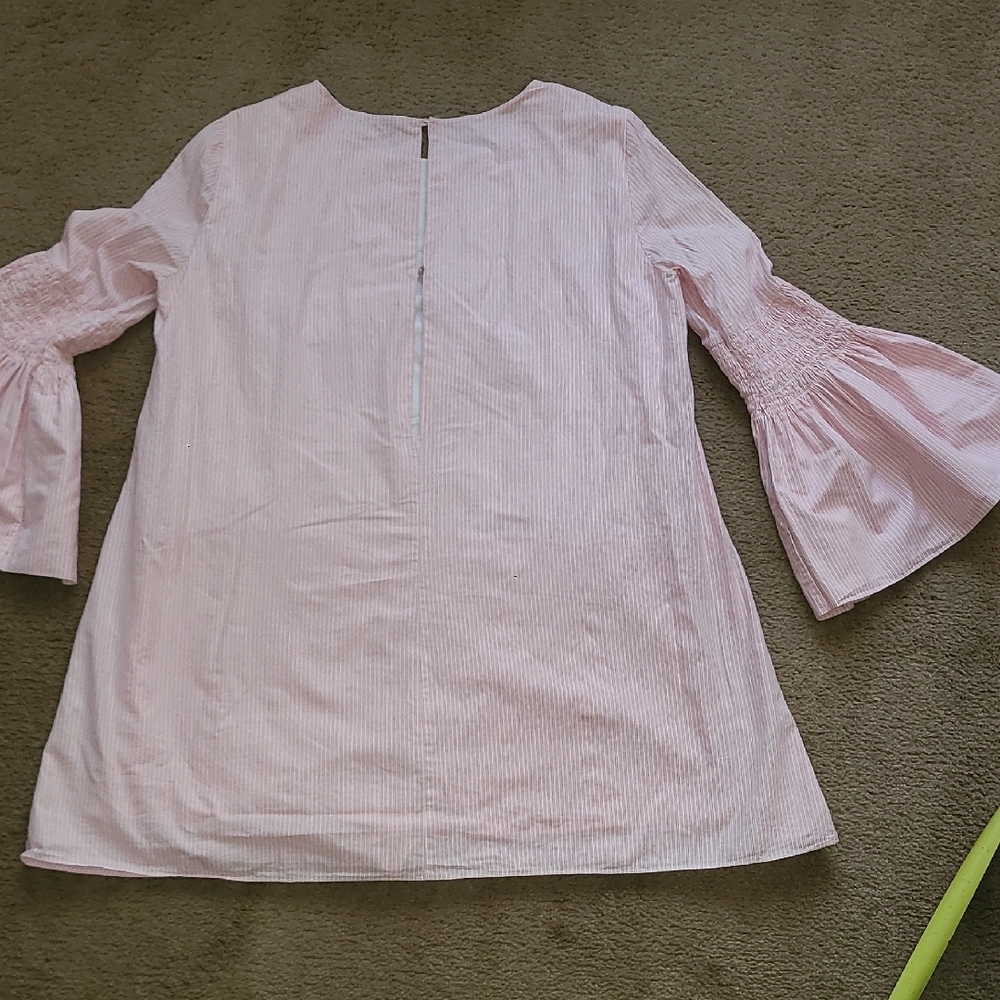 Zara Light Pink Bell Sleeve Blouse 100% Cotton - Picture 10 of 12